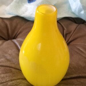 Yellow glass Vase 10 inches tall